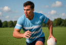Joueur de rugby de Bayonne à l'entrainement